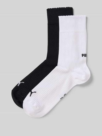 Puma Socken mit Label-Print im 2er-Pack in Weiss, Gr&ouml;&szlig;e 35-38