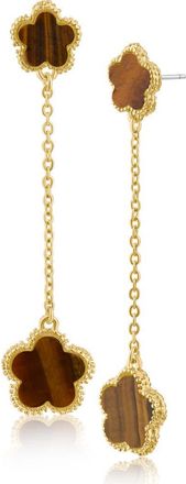 Jardin Clover Drop Earrings in Tiger Eye /Gold at Nordstrom Rack