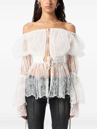 Blumarine Blusa con spalle scoperte - Bianco