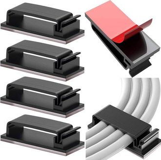 OEM Organizadores De Cables Sostenibles Para Escritorio Y Hogar - 10 Unidades, Autoadhesivos, Negros