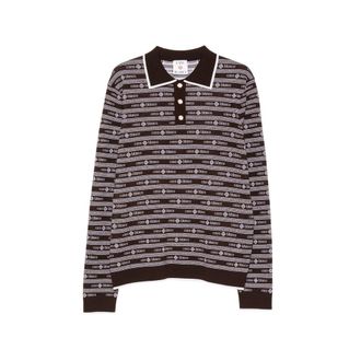 Casablanca Logo-jacquard Long-sleeve Polo Shirt