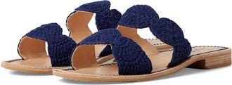 Jack Rogers Laurin Crochet Sandal - Crochet Womens Wedge Shoes Midnight : 6.5 M, Leather