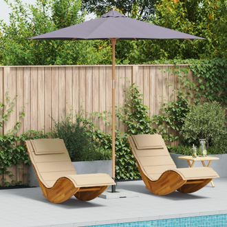 Berkfield Home Garden Parasol - Dark Grey, 270x260 cm, Bamboo in Grey | Size: 270x260 cm
