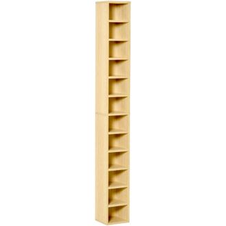 HOMCOM Homcom - Scaffale Porta cd a 12 Ripiani in mdf e Truciolato color Legno
