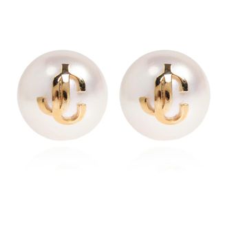 Jimmy Choo London JC Pearl Studs - Dames - Oorbellen - Wit - ONE Size - Accessoires