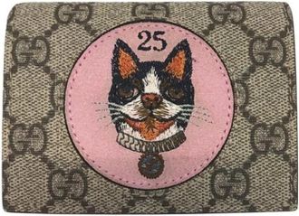 Gucci Pre-owned Wallets, female, Beige, Size: ONE SIZE Pre-owned Fabric Wallet