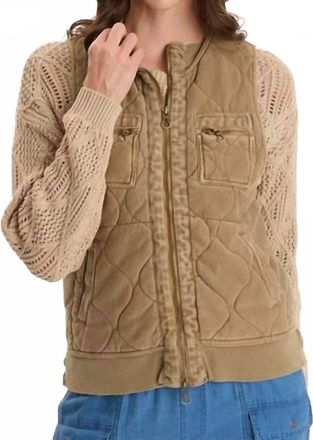 Xcvi Aeric Quilted Vest In Tan