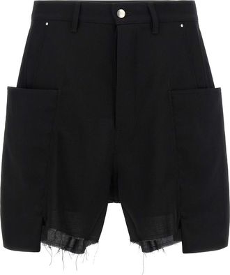 Rick Owens Black Solid Shorts