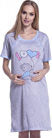 Happy Mama Womens Maternity Nursing Breastfeeding Nightdress Shirt Gown. 141p (Blue, UK 8/10, S)