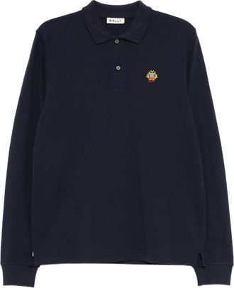 Bally Polo con logo ricamato - Blu