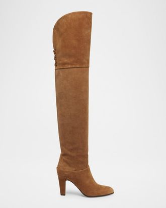 Chlo&eacute; Eve Suede Over-The-Knee Boots