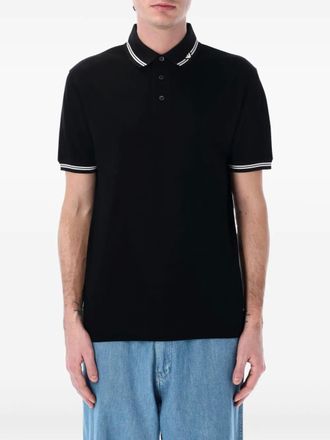 Emporio Armani logo-print polo shirt - Black