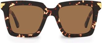 Bottega Veneta BV HINGE DETAIL SUNGLASSES Size: OS, colour: BROWN