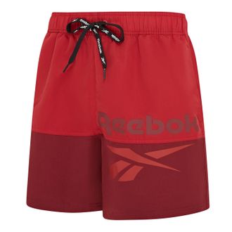 Reebok Badeshorts REEBOK Rory, Herren, Gr. XL, N-Gr, rot (rot, burghund), Web, Polyester, unifarben, Badehosen Badeshorts, mit Kordelzug und elastischem Bund