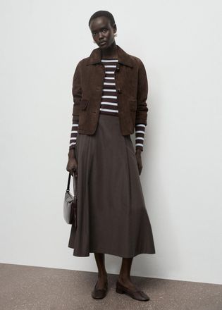 Mango Gonna midi svasata cioccolato - Donna - 36 - MANGO