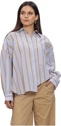 Beaumont Amsterdam Overhemden, Dames, Blauw, L, Linnen, Deborah Blouse