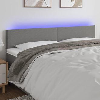 vidaXL Cabecero Con Led De Tela Gris Oscuro 180x5x78/88 Cm Vidaxl