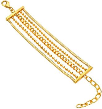 Liv Oliver 18K Plated Five-Row Bracelet