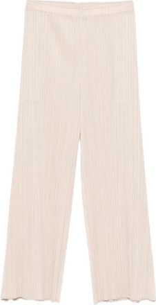Issey Miyake Wide Broeken - Dames - Wijde Broeken - Beige - XL - Broeken