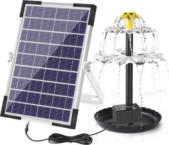 OEM Bomba Solar De 6 Vatios Para Fuentes Con 9 Boquillas, Ideal Para Bebederos Para P&aacute;jaros, Estanques De Jard&iacute;n, Piscinas, Acuarios Y Otras Zonas Exterio