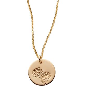 Made by Mary October Birth Flower Necklace in Gold Filled at Nordstrom, Size Medium