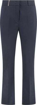PESERICO Katoenen Broek met Zakken - Dames - Wijde Broeken - Blauw - S - Katoen - Broeken