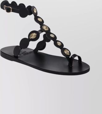Ancient Greek Sandals flat sole open toe sandals with studs