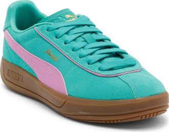 Puma Club Klassika SD Low Top Sneaker in Vibrant Green/Mauve Pop at Nordstrom Rack, Size 10.5