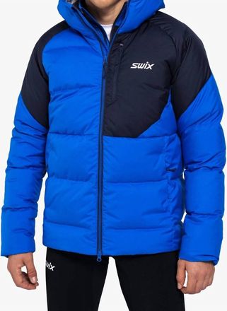 Swix Focus Down Puffer Hooded Zip Jacket In Blue Black