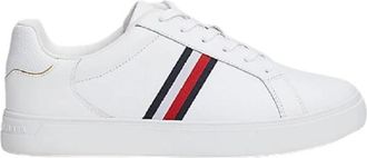 Tommy Hilfiger Witte Sneakers Leer Normale Pasvorm - Dames - Sneakers - Wit - 37 EU - Leer - Schoenen