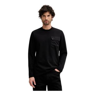 Barbour Tops, Heren, Zwart, S, Katoen, Leazes LS Long-sleeve T-shirt
