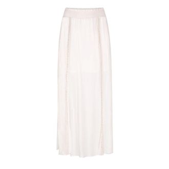 Dante6 Boho kanten detail maxi rok - Dames - Rokken - Beige - Maat: XL Viscose