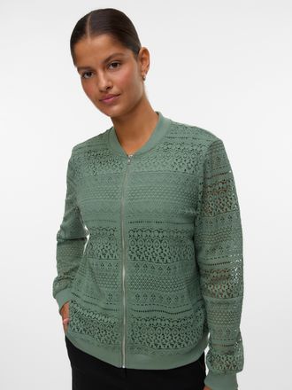 Vero Moda Bomberjacke VERO MODA VMHONEY LACE BOMBER JACKET WVN GA, Damen, Gr. XS, laurel wreath pattern:original lace, Web, Obermaterial: 75% Baumwolle, 25% Nyl
