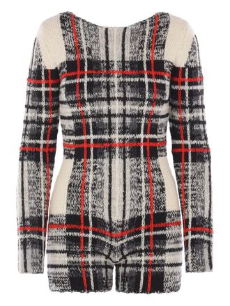 Duran Lantink check knit jumpsuit - women - Wool - M - White