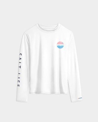 Salt Life Coral Life Flag Performance Long Sleeve Tee in White at Nordstrom, Size Small