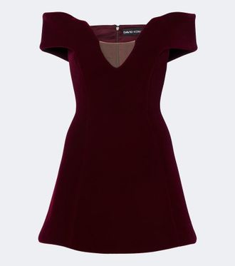 DAVID KOMA Off-shoulder velvet minidress