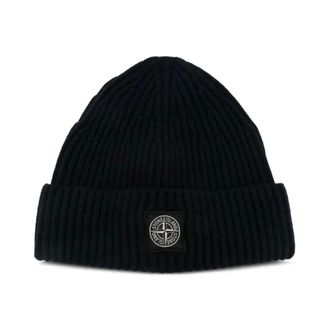 Stone Island Gorro de Lana Acanalada - Accessories - Hombre - Azul - ONE SIZE