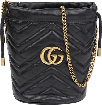 Gucci Gg Marmont Bucket Mini Shoulder Crossbody (Authentic Pre-Loved)
