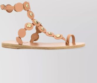 Ancient Greek Sandals leather thong sandals circular embellishments
