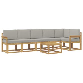 vidaXL Conjunto De Sof&aacute;s De Exterior 7 Pcs Blanco Y Gris Claro Vidaxl
