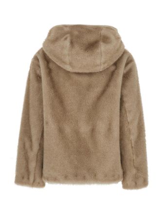 P.A.R.O.S.H. Fuzzy Wool Blend Coat - Beige