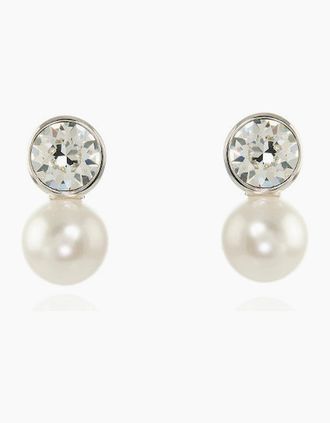 Cachet London Womens Cachet London Mimi Silver Post Earrings - White/White