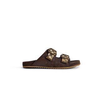 Burberry Double Bouckle Checked Sandals