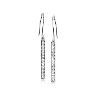 Ross-Simons Lab-Grown Diamond Linear Drop Earrings in Sterling Silver