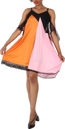 Burberry Midi Dress In Bright Orange, Size One Size