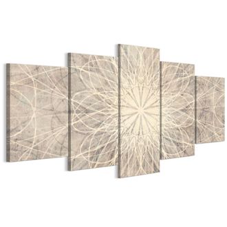 OEM Cuadro Sobre Lienzo Italiano De 100 X 50 Cm, Pent&aacute;ptico, Estilo Boho, Fondos Y Estampados. Cuadro Sobre Lienzo Italiano De 200 X 100 Cm, Pent&aacute;ptico, E