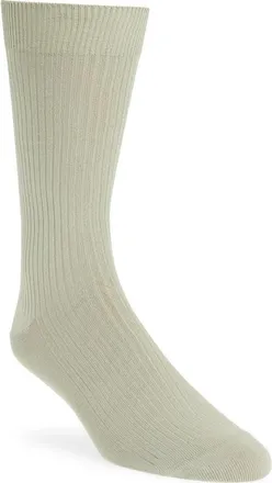 Nordstrom Casual Rib Crew Socks in Green Seagrass at Nordstrom
