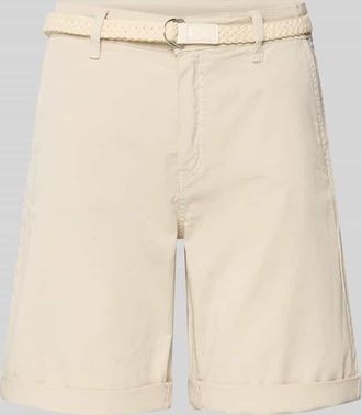 M.A.C Chino-Shorts mit G&uuml;rtel in Offwhite, Gr&ouml;&szlig;e 34