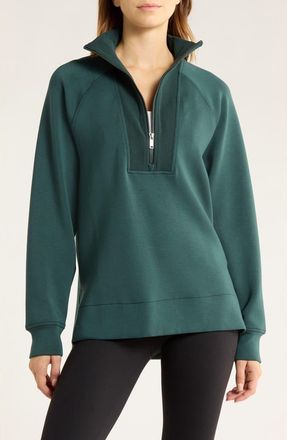 Spanx AirEssentials Half Zip Tunic in Meridian at Nordstrom, Size X-Small