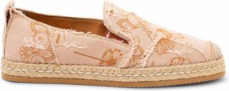 Hogan Floral-Print Frayed Espadrille